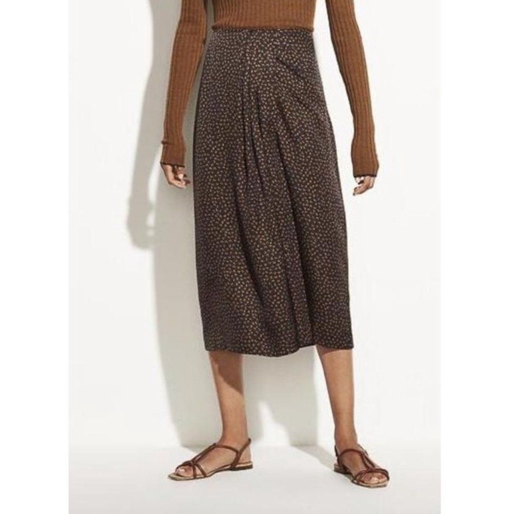 Vince Star Dot Drape Asymmetrical Skirt